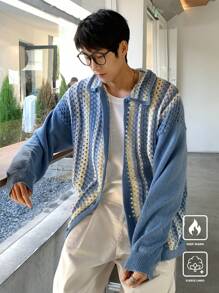 Claim Dot Herren Langarm Lässig Bluse mit Knopfleiste und Streifen, Alltagskleidung