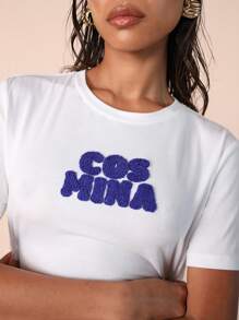 COSMINA 女款基本款白色刺绣吊带背心，秋冬款 - 白色 - 查看 7