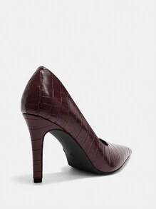 CUCCOO BIZCHIC Women Solid Color Pointed Toe Fashion Elegant Commuter High Heel Shoes - Red - View 9