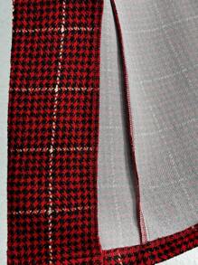 SHEIN Frenchy 大码秋装，女士秋装，秋装，女士办公室服装，女士千鸟格印花简约日常夹克