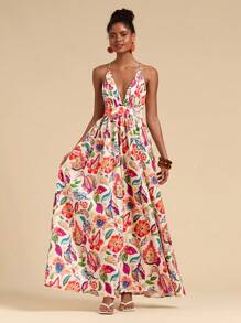 Travachic 女式夏季度假花卉印花细肩带连衣裙 - 彩色 - 查看 2