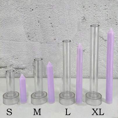 1 件柱状 DIY 蜡烛模具，非常适合制作应急蜡烛、风铃蜡烛、桌上蜡烛、DIY 粘土模具、家居装饰圣诞节节日礼物