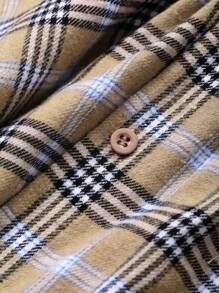 DAZY Autumn New Casual Plaid Long Sleeve Women Shirt,Flannels Women,Fall Women Clothes - Brown - View 3