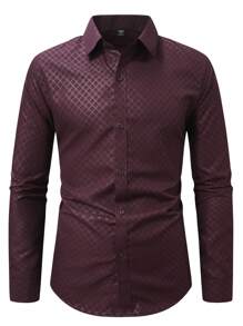 Manfinity Homme Camicia casual da uomo in flanella a quadri monopetto a maniche lunghe, adatta per l'autunno