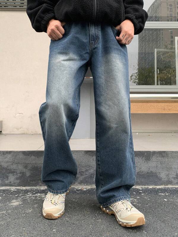 DAZY Jeans vaqueros minimalistas para hombres con bolsillos, uso casual de todos los días