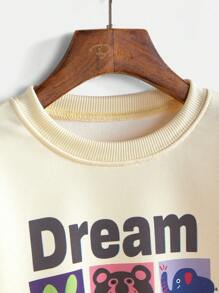 2pcs/Set Young Girls' Round Neck Long Sleeve Letter Print Simple Top And Pants Set - Multicolor - View 6