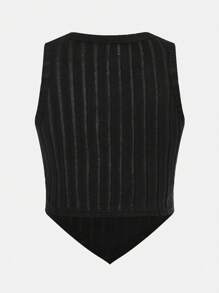 SHEIN 青少年女孩三件套：连帽运动衫、水钻装饰圆领背心和牛仔效果裤