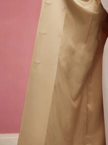 MOTF PREMIUM FLORAL APPLIQUED DOUBLE BREASTED TRENCH COAT - Khaki - View 8