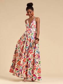 Travachic 女式夏季度假花卉印花细肩带连衣裙 - 彩色 - 查看 5