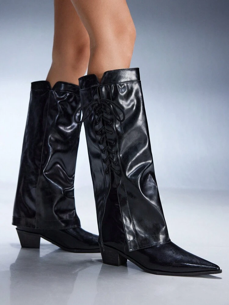 CUCCOO GRLICON Women's Over-The-Knee Boots, Y2K Style, Punk Rock, Biker, Cool Girl, Suitable For Halloween, Christmas, Party Occasions