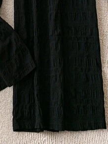 SHEIN LUNE Plus Paperbag Waist Knot Front Wide Leg Pants