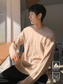 Manfinity CasualKnits Men's Solid Color Round Neck Long Sleeve Casual Sweater - Multicolor - View 6