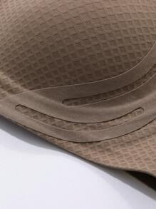 DAZY Plaid Textured Wireless Seamless Comfortable Padded Push Up Bra Lingerie For Women - Brown - View 8