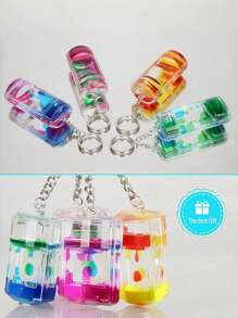 1 件感官玩具液体钥匙扣坐立不安玩具减压礼物动能计时器镇静专注工具派对礼物圣诞生日礼物便携 - 彩色 - 查看 5