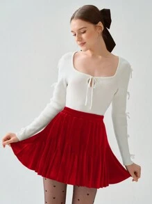 Enchnt Minifalda con volantes romántica y preciosa para mujer, ideal para la primavera/verano, dulce y elegante para el Día de San Valentín, cumpleaños, fiesta y cita