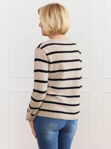 EMERY ROSE Pull Pullover Women's Striped Sweater With Hidden Pockets - Multicolor - View 3
