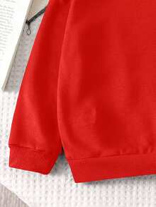 Young Girls Round Neck Long Sleeve Graphic Detail Casual Sweatshirt - Black - View 3