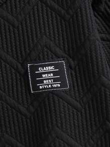 SHEIN Tween Boy Solid Round Neck Long Sleeve Sweatshirt With Emblem, Casual For Everyday Wear, School, Campus, College Chic Outfits For Autumn/Winter