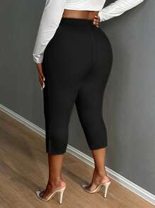 SHEIN SXY Plus Size Leggings - Black - View 2