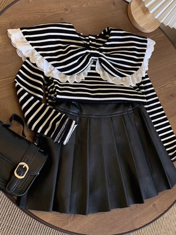 Tween Girl Striped T-Shirt, Autumn