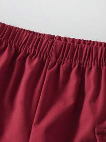 SHEIN 2 件套女婴春装，时尚蝴蝶结长袖上衣 + 休闲工装裤，2025 年新款设计