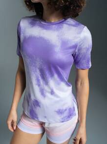 Powerista Women Round Neck Short Sleeve Minimalist Athletic Top, Casual Everyday For Daily Fitness & Running - Blue - View 5