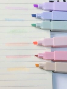 12 支莫兰迪美学方形荧光笔，温和软凿头记号笔粉彩荧光笔不渗色，快干，适用于日记笔记学校文具用品情人节、情人节婚礼、生日 - 彩色 - 查看 4