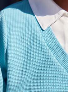 SHEIN 2pcs/Set Young Girls Casual Long Sleeve Top And Skirt Set,Autumn - Pink - View 7