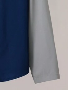 Tween Boy Casual Patchwork Collared Long Sleeve Shirt - Grey - View 5