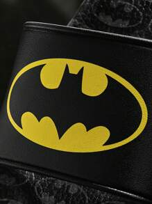 BATMAN X SHEIN Cartoon Pattern PVC Comfortable Slippers, Unisex,Couple,For Indoor & Outdoor Wear - Black - View 9