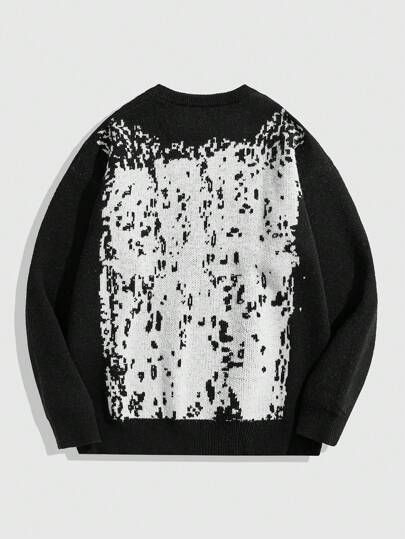 Goth Jersey casual de cuello redondo para hombre de manga larga con contraste de color para otoño/invierno
