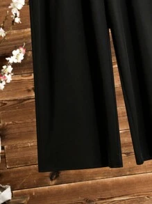 Lacomfia 2pcs/Set Women Plus Size Geometric Print V-Neck Short Sleeve Top And Pants Set