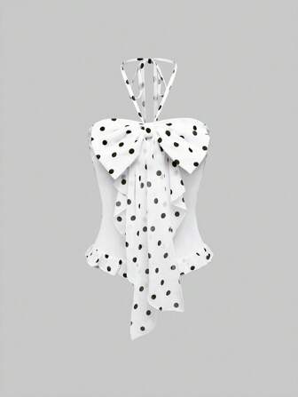 J-Fashion Camiseta sin mangas de mujer con gran lazo decorativo en el cuello