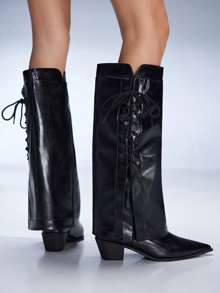 CUCCOO GRLICON Women's Over-The-Knee Boots, Y2K Style, Punk Rock, Biker, Cool Girl, Suitable For Halloween, Christmas, Party Occasions