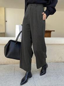 DAZY Women's Solid Straight Leg Loose Casual Commuter Pants - Grey - View 9