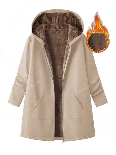 EMERY ROSE Giacca con cappuccio imbottita termica di tinta unita con vestibilità regular, casual per l'autunno/inverno