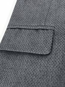 Manfinity Bizformal 男士条纹短领双排扣长袖西装直筒通勤办公室商务长裤套装适合新年假期，送给男朋友的礼物