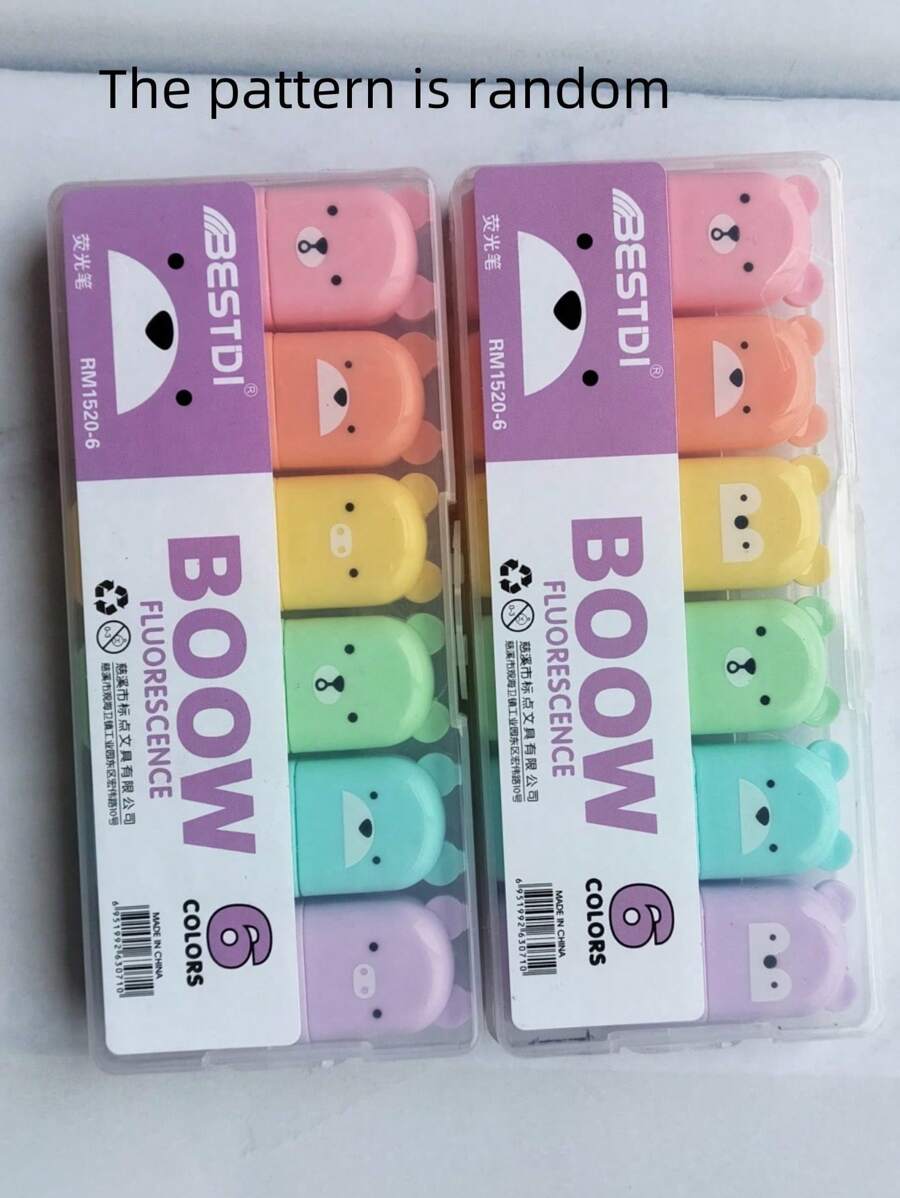 SHEIN 1/2/4 Pcs Mini Highlighter Pen Set, Mini Highlighter Pen Gift Fluorescent Note Taking Pen, Colored Highlighter Pen, Eye Protection