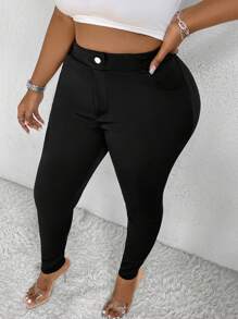Inoviana 2pcs/Set Plus Size Elastic Slimming Leggings, Versatile And Figure Flattering - Multicolor - View 8