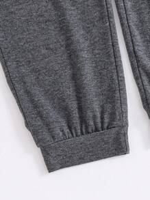 2 pièces/Set T-shirt à manches courtes col rond et pantalon pour garçon ado, style minimaliste pour porter au quotidien
