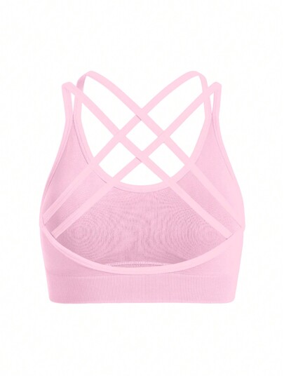 Sovereign Charm Women Effen Neck Minimalist Seamless Stretchy Sports BH view 3