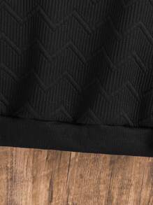 SHEIN Tween Boy Solid Round Neck Long Sleeve Sweatshirt With Emblem, Casual For Everyday Wear, School, Campus, College Chic Outfits For Autumn/Winter