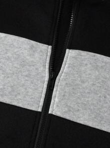 Manfinity Homme Plus Size Men's Casual Open Front Sweatshirt, Minimalist & Fashionable For Everyday Wear, For Fall Winter