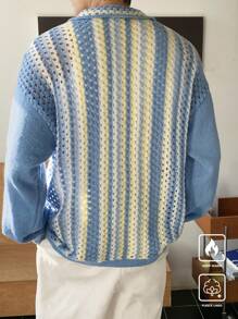 Claim Dot Herren Langarm Lässig Bluse mit Knopfleiste und Streifen, Alltagskleidung