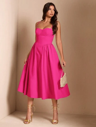 SHEIN BAE Elegant Women Ruffle Dress, Suitable For Daily Dates, Outings, Nightclub, Party Occasions, Autumn Collection