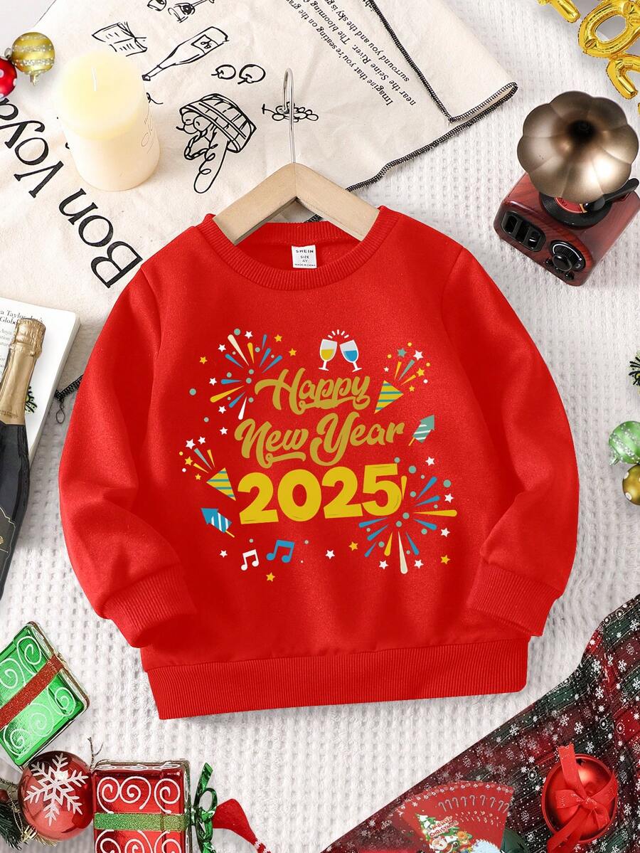 Young Girls Round Neck Long Sleeve Graphic Detail Casual Sweatshirt - Black - View 1
