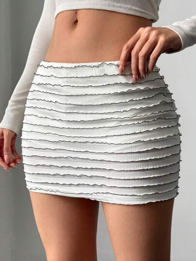 Firerie New Year Women Elegant Sexy Bubble Textured Mini Skirt