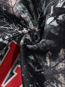 Street Life Spring/Summer Casual Graphic Men'S Letter Graphic Woven Shorts, Perfect For Daily Wear In Spring And Summer, School - Black - View 5