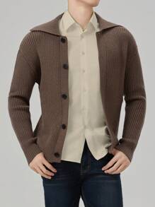 Men's Casual Minimalist Knitted Cardigan Sweater, Autumn/Winter Fashion