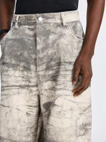 NEON BLANC Men's Fashionable Street-Style Woven Loose Printed Pants